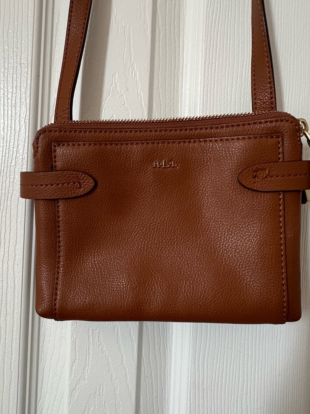 Lauren Ralph Lauren Tan Pebbled Leather Crossbody